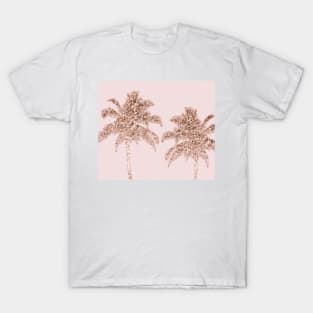 Glittering rose palm trees T-Shirt